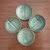 Ceramic condiment bowls, 'Banana Vibes' (set of 4) - Ceramic Banana Leaf Condiment Bowls (Set of 4) (image 2c) thumbail