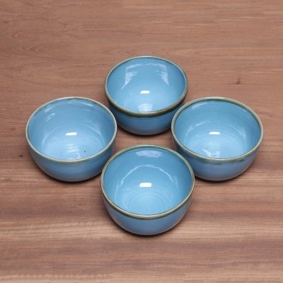 Ceramic bowls, Blue Pools (set of 4)