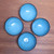 Ceramic bowls, 'Blue Antiquity' (set of 4) - Round Blue Ceramic Bowls from Indonesia (Set of 4) (image 2b) thumbail