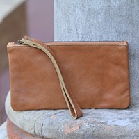 Leather wristlet,