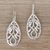 Sterling silver dangle earrings, 'Bamboo Tiles' - Sterling Silver Bamboo Stalks and Leaves Dangle Earrings thumbail