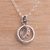 Sterling silver pendant necklace, 'One Soul' - Sterling Silver Ring Pendant Necklace from Bali (image 2b) thumbail