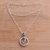 Sterling silver pendant necklace, 'One Soul' - Sterling Silver Ring Pendant Necklace from Bali (image 2c) thumbail