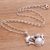 Cultured pearl pendant necklace, 'White Panther Orb' - White Cultured Pearl Panther Pendant Necklace from Bali (image 2d) thumbail