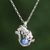 Cultured pearl pendant necklace, 'Blue Panther Orb' - Blue Cultured Pearl Pendant Necklace from Bali thumbail