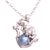 Cultured pearl pendant necklace, 'Blue Panther Orb' - Blue Cultured Pearl Pendant Necklace from Bali (image 2a) thumbail