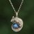 Cultured pearl pendant necklace, 'Blue Squirrel Orb' - Blue Cultured Pearl Pendant Necklace from Bali thumbail