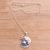 Cultured pearl pendant necklace, 'Blue Squirrel Orb' - Blue Cultured Pearl Pendant Necklace from Bali (image 2c) thumbail