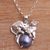 Cultured pearl pendant necklace, 'Blue Panther Moonlight' - Blue Cultured Pearl Panther Necklace from Bali (image 2b) thumbail