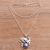 Cultured pearl pendant necklace, 'Blue Panther Moonlight' - Blue Cultured Pearl Panther Necklace from Bali (image 2c) thumbail