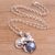 Cultured pearl pendant necklace, 'Blue Panther Moonlight' - Blue Cultured Pearl Panther Necklace from Bali (image 2d) thumbail
