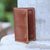 Leather passport wallet, 'Journey Mate in Brown' - Medium Brown Leather Snap Closure Bi-Fold Passport Wallet (image 2b) thumbail