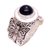 Onyx cocktail ring, 'Butterfly Caress' - Butterfly Motif Onyx Cocktail Ring from Bali (image 2a) thumbail
