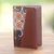 Cotton and faux leather passport holder, 'Winds of Travel' - Brown Faux Leather and Colorful Cotton Print Passport Holder thumbail