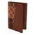 Cotton and faux leather passport holder, 'Winds of Travel' - Brown Faux Leather and Colorful Cotton Print Passport Holder (image 2a) thumbail