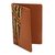 Batik cotton and faux leather passport holder, 'Sharp Traveler' - Light Brown Faux Leather Passport Holder with Cotton Print (image 2a) thumbail