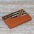 Batik cotton and faux leather passport holder, 'Sharp Traveler' - Light Brown Faux Leather Passport Holder with Cotton Print (image 2b) thumbail