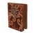 Batik cotton and faux leather passport case, 'Brown Star' - Brown and Gold Faux Leather Batik Floral Passport Case (image 2a) thumbail