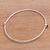 Amethyst and quartz bangle bracelet, 'Minimalist Bliss' - Hammered Sterling Silver Amethyst and Quartz Bangle Bracelet thumbail