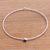 Amethyst and quartz bangle bracelet, 'Minimalist Bliss' - Hammered Sterling Silver Amethyst and Quartz Bangle Bracelet (image 2b) thumbail