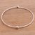 Amethyst and quartz bangle bracelet, 'Minimalist Bliss' - Hammered Sterling Silver Amethyst and Quartz Bangle Bracelet (image 2c) thumbail