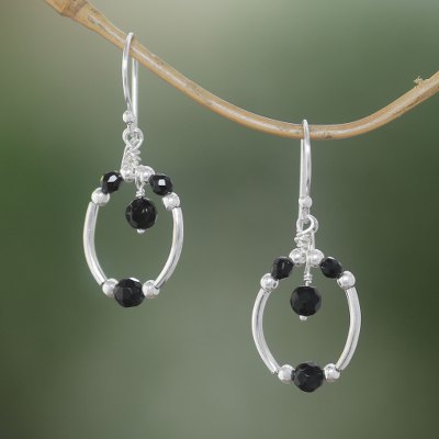 Onyx dangle earrings, Malam Lamp