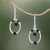 Onyx dangle earrings, 'Malam Lamp' - Sterling Silver and Faceted Black Onyx Dangle Earrings thumbail