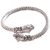 Sterling silver cuff bracelet, 'Tiger Twins' - Handcrafted Sterling Silver Woven Cuff Tiger Head Bracelet (image 2c) thumbail