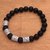 Men's onyx beaded stretch bracelet, 'Through the Cracks' - Men's Matte Onyx Beaded Stretch Bracelet from Bali (image 2b) thumbail