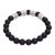 Men's onyx beaded stretch bracelet, 'Through the Cracks' - Men's Matte Onyx Beaded Stretch Bracelet from Bali (image 2d) thumbail