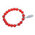 Carnelian beaded stretch bracelet, 'Elegant Feather' - Carnelian Feather Beaded Stretch Bracelet from Bali (image 2c) thumbail