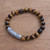 Tiger's eye beaded stretch bracelet, 'Pura Wangi' - Tiger's Eye Beaded Stretch Pendant Bracelet from Bali (image 2b) thumbail