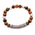 Tiger's eye beaded stretch bracelet, 'Gleaming Arch' - Tiger's Eye and Sterling Silver Beaded Stretch Bracelet (image 2a) thumbail