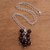 Tiger's eye pendant necklace, 'Elegant Wine' - Tiger's Eye Cluster Pendant Necklace from Bali (image 2c) thumbail