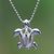 Cultured pearl pendant necklace, 'Graceful Turtle' - Sterling Silver Caged Cultured Pearl Turtle Pendant Necklace thumbail