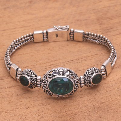 Quartz link pendant bracelet, Garden Glow