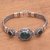 Quartz link pendant bracelet, 'Garden Glow' - Green Faceted Quartz Pendant Sterling Silver Link Bracelet thumbail