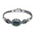 Quartz link pendant bracelet, 'Garden Glow' - Green Faceted Quartz Pendant Sterling Silver Link Bracelet (image 2a) thumbail