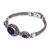 Amethyst link pendant bracelet, 'Garden Glow' - Faceted Amethyst Oval Pendant Sterling Silver Link Bracelet (image 2c) thumbail