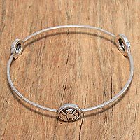 Sterling silver bangle bracelet,