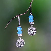 Chalcedony dangle earrings,