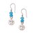 Chalcedony dangle earrings, 'Angelic Puppies' - Dog-Themed Chalcedony Dangle Earrings from Bali (image 2a) thumbail