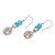 Chalcedony dangle earrings, 'Angelic Puppies' - Dog-Themed Chalcedony Dangle Earrings from Bali (image 2b) thumbail