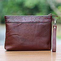 Leather wristlet,