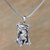 Men's sterling silver pendant necklace, 'Wild Panther' - Men's Sterling Silver Wild Panther Pendant Necklace thumbail