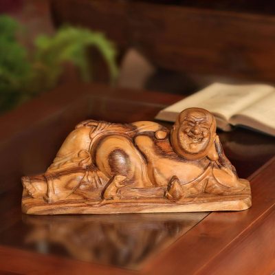Wood sculpture, Reposing Buddha