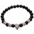 Men's onyx beaded stretch bracelet, 'Spartan Spirit' - Men's Spartan-Themed Onyx Beaded Stretch Bracelet (image 2a) thumbail
