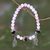 Rose quartz and tiger's eye beaded stretch bracelet, 'Leafy Miracle' - Leaf Motif Rose Quartz and Tiger's Eye Bracelet from Bali thumbail