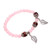 Rose quartz and tiger's eye beaded stretch bracelet, 'Leafy Miracle' - Leaf Motif Rose Quartz and Tiger's Eye Bracelet from Bali (image 2d) thumbail