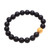 Gold accented onyx beaded stretch bracelet, 'Om Light' - Gold Plated Om Onx Beaded Stretch Bracelet from Bali (image 2c) thumbail